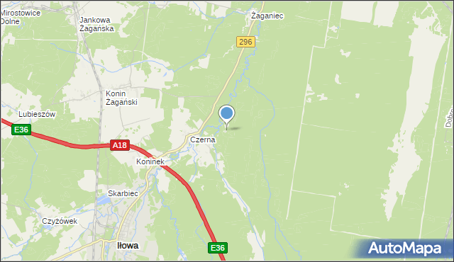 mapa Leśniczówka Czerna, Leśniczówka Czerna na mapie Targeo